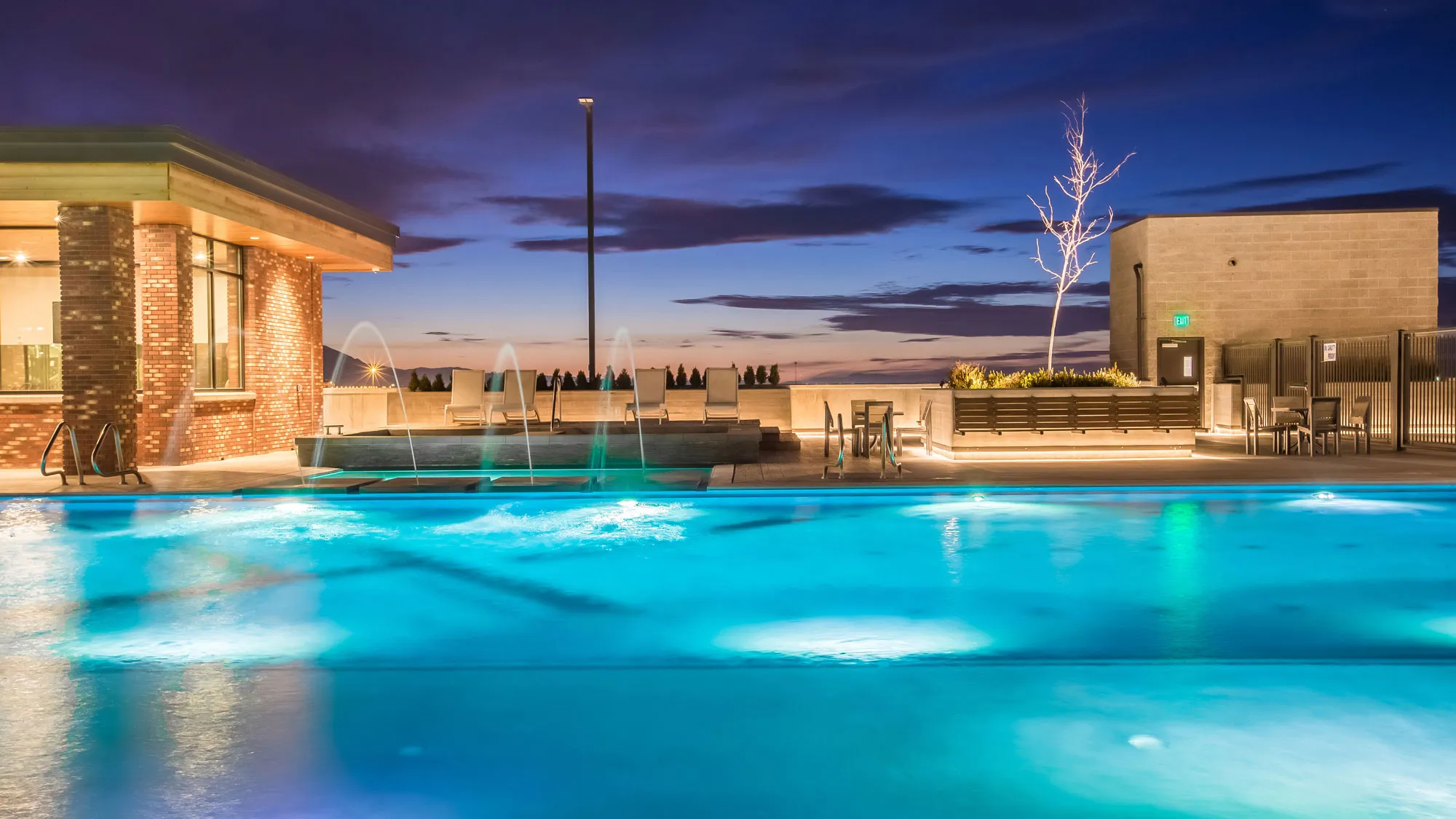 STAND-IN BRANDON TO VET — Olympic pool at twilight