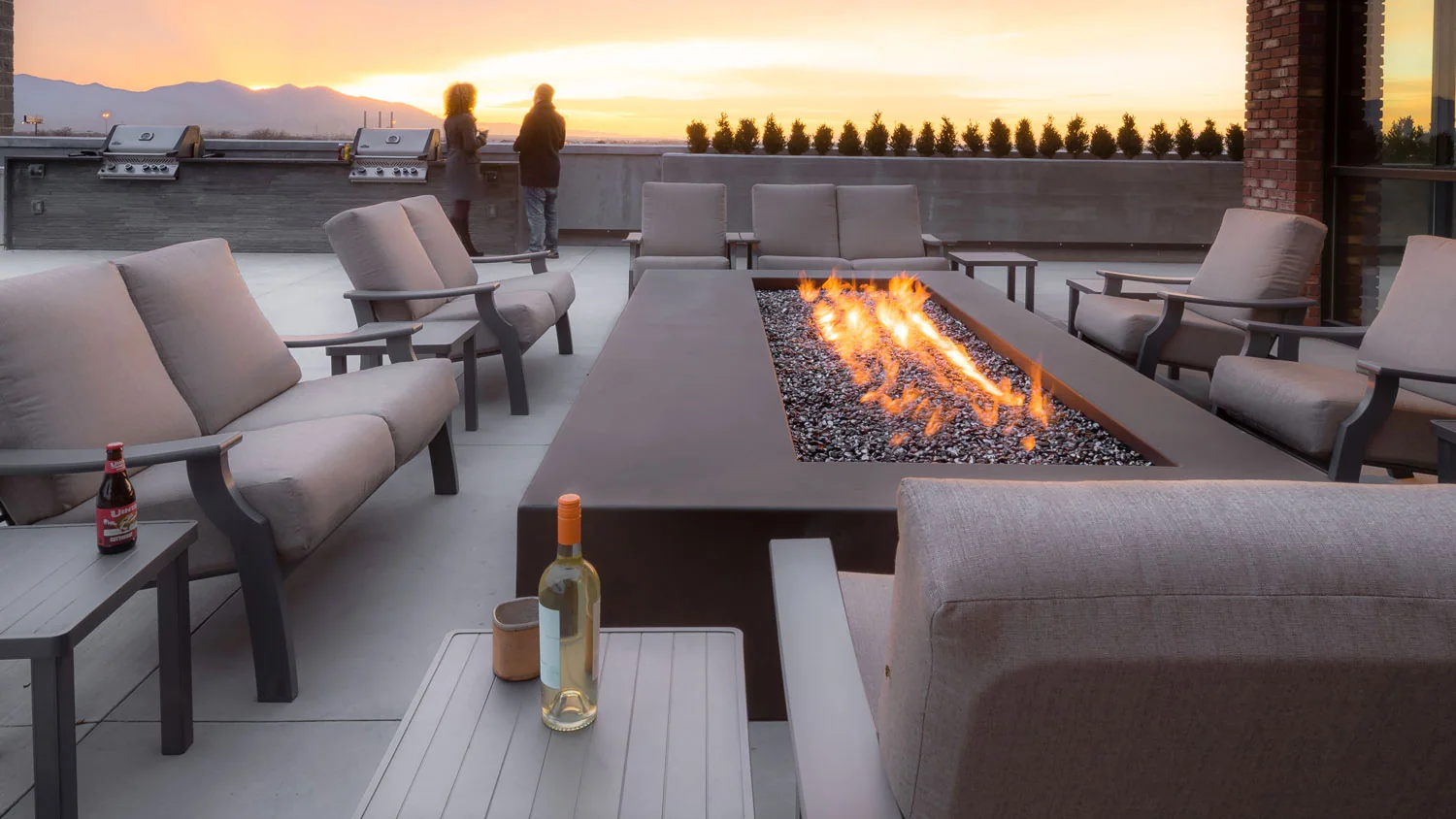 4th West Fire Pit Night View