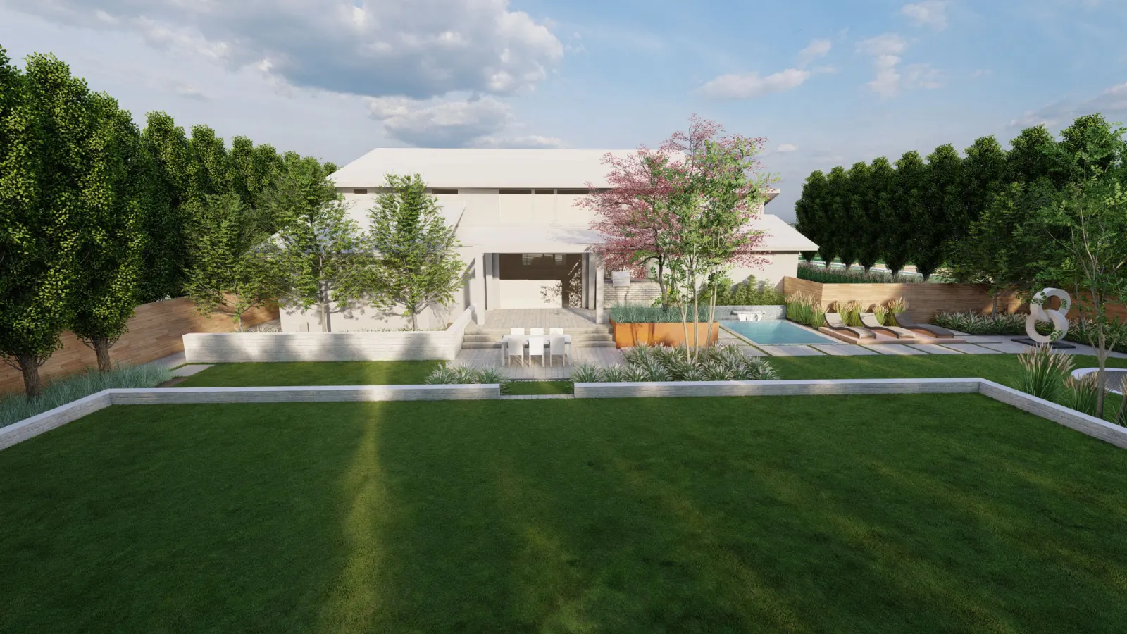 Design render of the Atlas luxury home and grounds (in design)