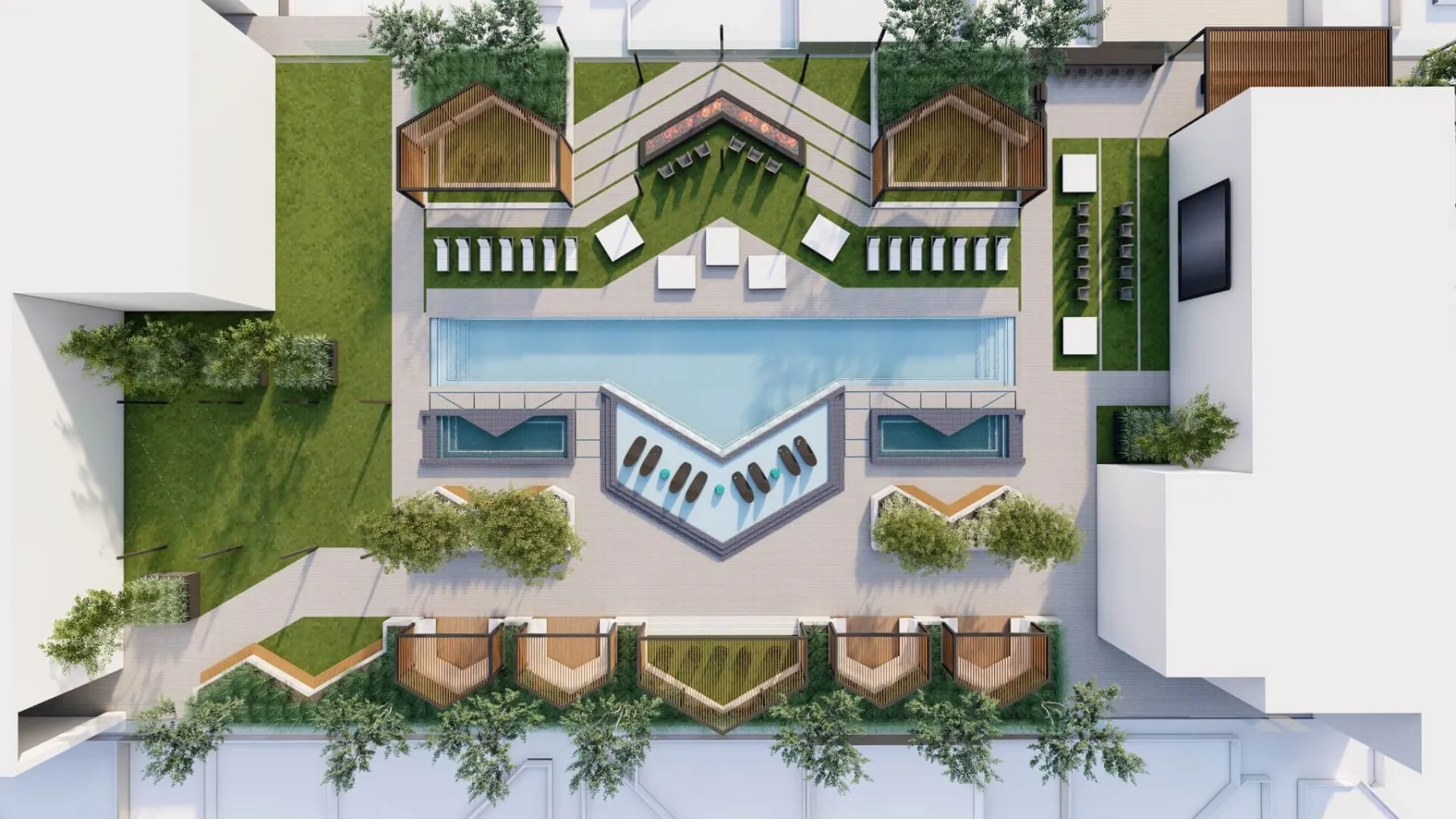 The Standard, rooftop pool - bird’s eye view (concept rendering)