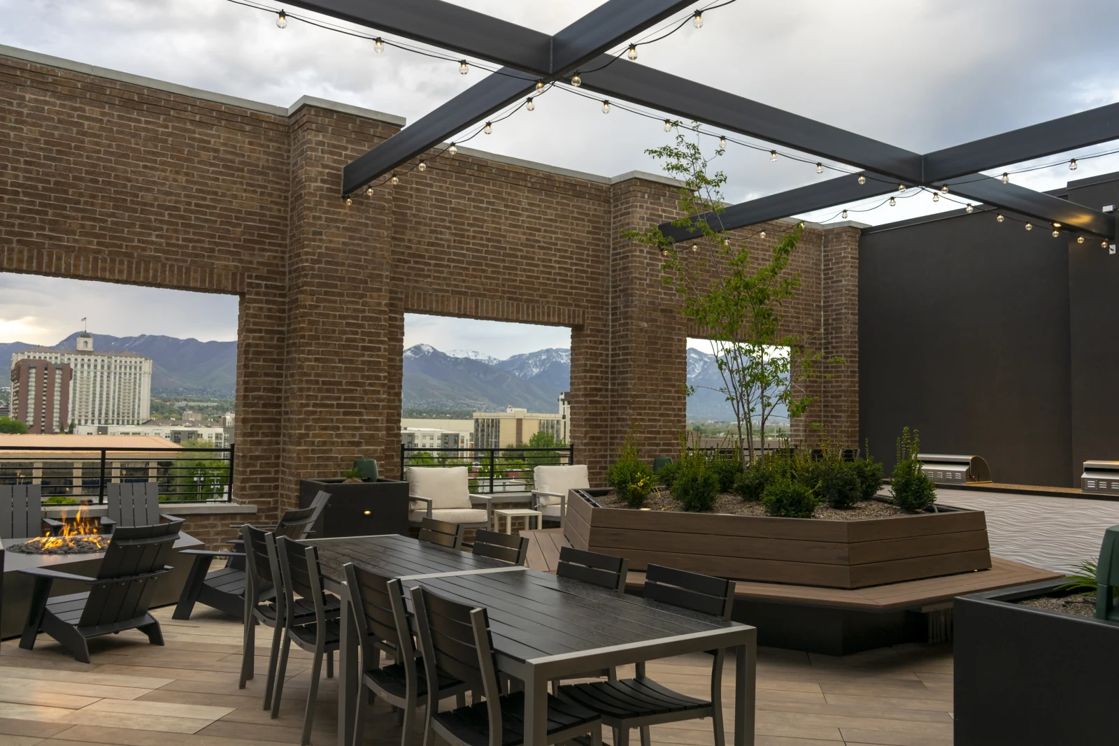 Post House rooftop overview showing program, structure, circulation, and mountain context
